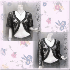 Sequined Embroidery Shrug Bolero
