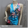 Sexy Floral Halter Back Tie Silky Satin Bare Back Top Blue