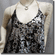 Sexy Glamorous Sequined Bling Bling Camisole Blouse Top Silvery Black