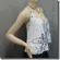 Sexy Glamorous Sequined Bling Bling Camisole Blouse Top White Silvery
