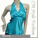 Sexy Halter Back Tie Silky Satin Bare Back Top Blue