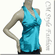 Sexy Halter Back Tie Silky Satin Bare Back Top Blue