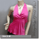 Sexy Halter Back Tie Silky Satin Bare Back Top Pink