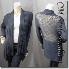 Shawl Collar Drapey Open Cardigan Gray / Grey