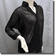 Sheer Twisted Blouse Shirt Top Black