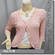 Silvery Thread Crochet Knit Cardigan Topper Pink