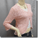 Silvery Thread Crochet Knit Cardigan Topper Pink