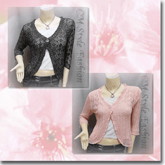 Silvery Thread Crochet Knit Cardigan Topper Series