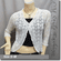 Silvery Thread Crochet Knit Cardigan Topper White