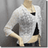 Silvery Thread Crochet Knit Cardigan Topper White