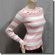 Stripey Wide Neckline Peekaboo Stretchy Ribbed Top Pink White