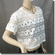 Wavy Pattern Sheer Layering Cropped Boho Top White
