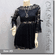 Wide Neckline Sexy Lace Ruffle Little Dress Top Black