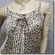 Woman Leopard Print Pleated Cami Camisole Tank Top