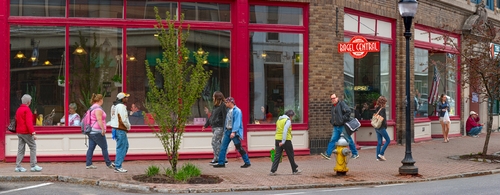 Sidewalk In A Small City