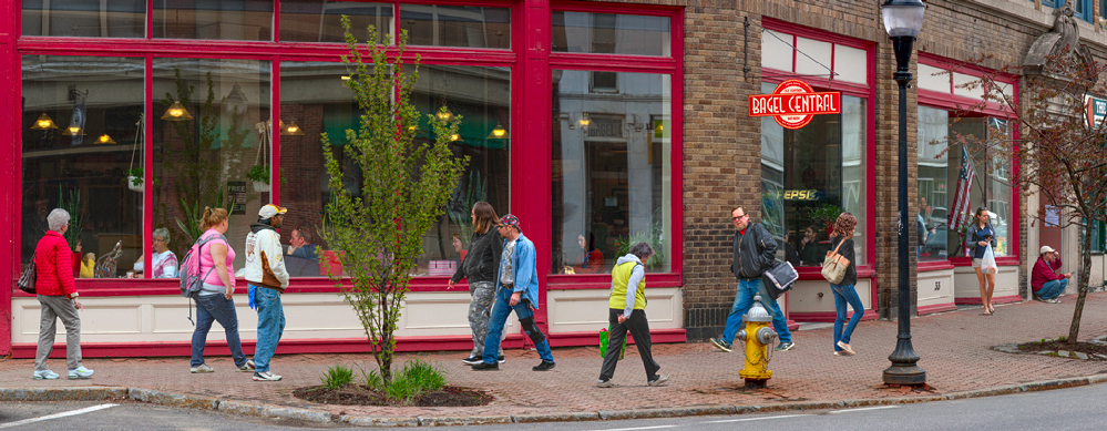 Sidewalk In A Small City Sidewalk In A Small City