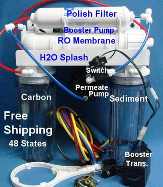 4 Stage RO+Booster Pump + Permeate Pump (Clear Housings)