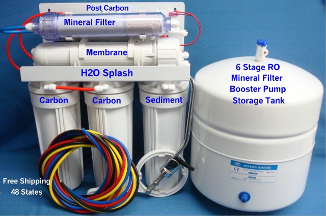 6 Stage RO System with Booster Pump and Mineral Filter (White Housing ...