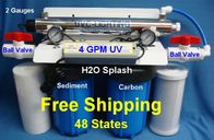 BB 10&quot; Water Filter - Dual 1&quot; Ports - Ball Valves, Gauges and 4 GPM UV