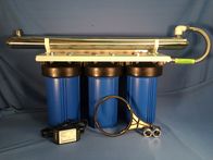 Blue Big Blue 10&quot; Water Filter - Triple 1&quot; Ports - 2 Carbons and 1 Sediment - 8 GPM UV