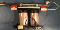 Clear BB 10&quot; Water Filter - Dual 1&quot; Ports - Ball Valves, Gauges and 12 GPM UV