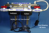 Whole House Filter - Dual, 10&quot; BB Clear, Carbon, Sediment, 6 GPM UV