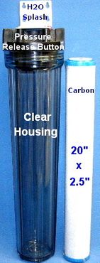 Whole House Filter - Single, 20&quot; Clear, Carbon