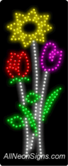 Flowers Logo (vertical) LED Sign