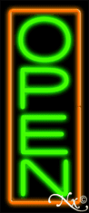 Orange and Green Neon Open Sign-Vertical Style - Assembled in the U.S.A