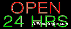 Neon Sign - OPEN 24 HRS