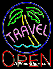 Neon Sign - TRAVEL OPEN