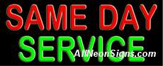 Same Day Service Neon Sign