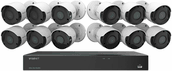 Wisenet SDH-C85127BF 16-Channel 5MP DVR Surveillance System with 2TB Hard Drive, 12x Camera 5MP Indoor/Outdoor Cameras