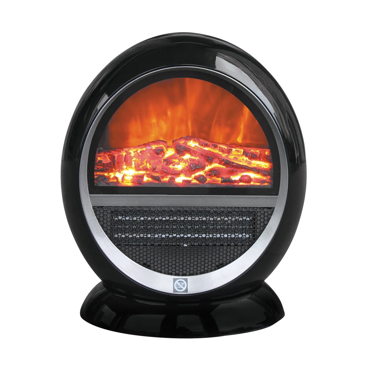 Benross PTC Ceramic Oscillating Fireplace Flame Effect Heater, 1500 W,  Black 220Volts (NOT FOR USA)