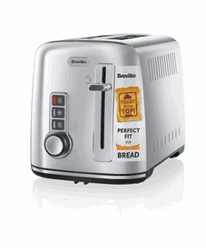 Breville 2-Slice Toaster the Perfect Fit for Warburtons  Silver 220 Volts NOT FOR USA