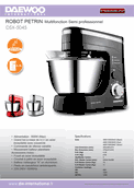 Daewoo DSX-5045 4.5 Quart Semi Professional Stand Mixer NOT FOR USA 220 VOLTS