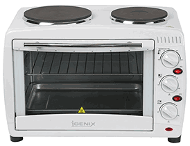 Igenix IG7126 Mini Oven and Grill with Double Hotplates 26 L  220 Volts NOT FOR USA