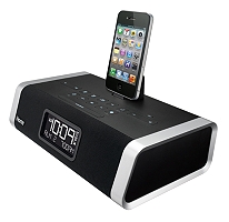 ihome id45bz app-enhanced alarm stereo clock radio for iphone/ipod with fm presets