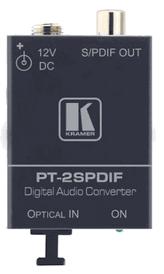 Kramer pt-2spdif toslink to s/pdif digital audio format converter 110 volts only for use in usa