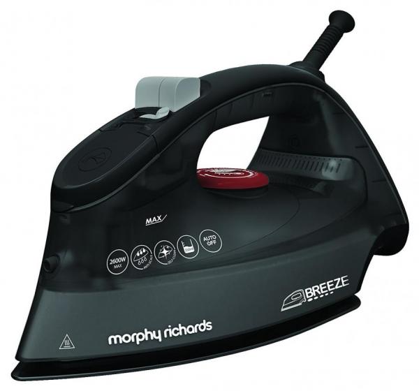 Morphy Richards Ferro Da Stiro A Vapore 300302 – 2400 W, Suola In Ceramica, Getto Vapore 115 G/min, Antigoccia E Anticalcare, Bianco E Viola