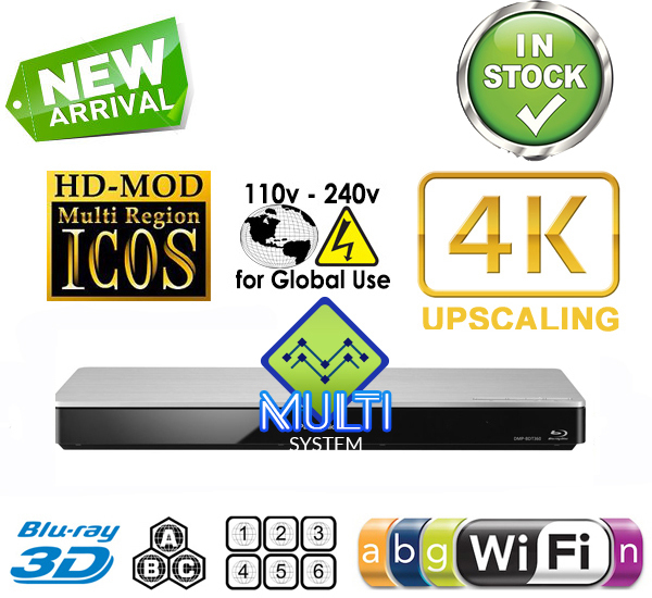 Panasonic DMPBDT460 Region Free 3D Blu Ray Player with WiFi, 4K Up