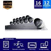 Samsung SDH-C75100-12 - 16 Channel 1080p HD 2TB Security System SDH-C75100 with 2 additional cameras 110-220 volts