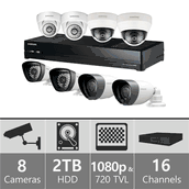 Samsung SDH-P5081HH - 16ch Hybrid Variety Pack w/ 4 HD & 4 SD Cameras 110-220 volts