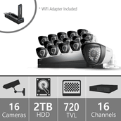 Samsung SDS-P5102NF - 16ch 960H Security Camera System 16 Cameras & Wifi Adapter 110-220 volts