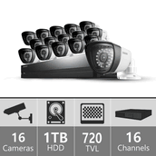 Samsung SDS-P5122NF - 16ch 960H Security Camera System 16 Cameras 110-220 volts