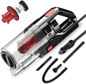 SONRU Handheld Vacuum Cleaner  Car Vacuum Cleaner, 150W 7000PA for Car Strong Power Suction Wet/Dry Car Hoover with 4.5M Power Cord, HEPA Filter, Brush, Long Hose, Extension Tube, Crevice Tube, 220Volt (NOT FOR USA)