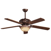 Sakura 52 Inch Polished Brass Ceiling Fan – 220-240V, 5 Blades With 4 Lights