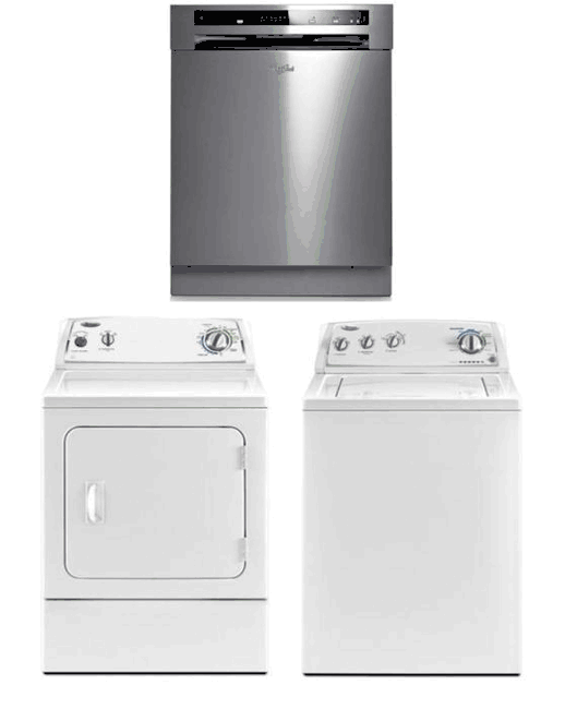 WHIRLPOOL HOME APPLIANCES SET WASHER DRYER AND DISHWAHER 220240 VOLTS 50HZ PACKAGE 4