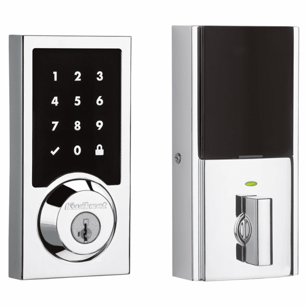 99160-043 - Kwikset 916 CNT SmartCode Touchscreen Contemporary Electronic Deadbolt with Z-Wave Plus 500-Chipset (in Polished Chrome Finish)