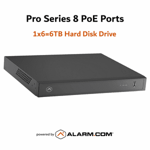 ADC-CSVR2108P-1x6TB - Alarm.com Pro Series 8 Built-In PoE Ports Commercial Business Stream Video Recorder (1x6=6TB Hard Disk Drive)